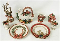 Eight Pcs. Fitz & Floyd Christmas Ceramics