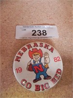 Vintage 1982 Husker Go Big Red Pin