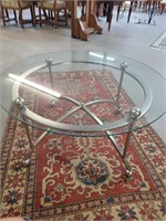 Round Glass Metal Base Coffee end tables