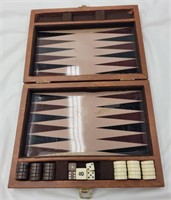 Small backgammon game with case