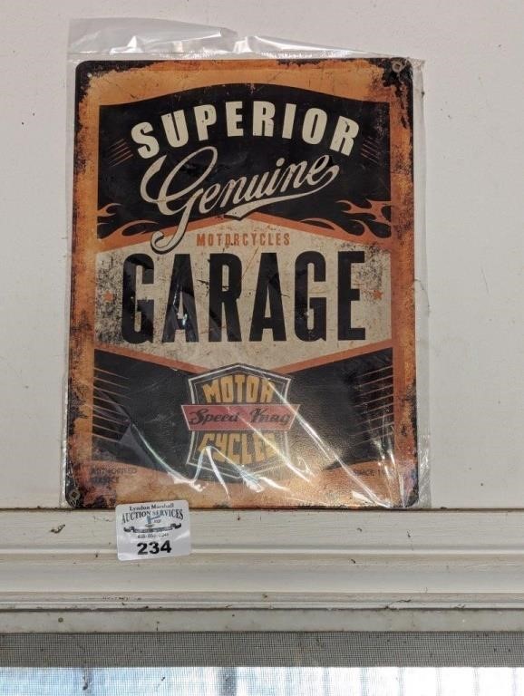 Superior Genuine Motorcycle Garage Sign