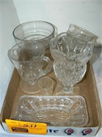 FLAT WITH VINTAGE GLASSWARE