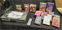 DVD and VCR Player, comes with an assortment of