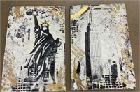 Ink Print on Canvas of New York