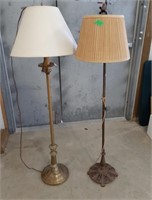 2x freestanding shaded lamps 58" tall