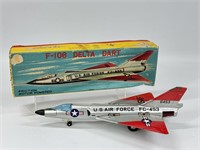 HTC JAPAN FRICTION F-106 DELTA DART TIN AIRPLANE