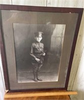 Framed young soldier photograph - frame is