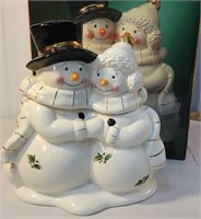 Snowman cookie jar with box