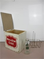 Meadow Gold Milk Box w/ Milk Bottle