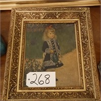 SIGNED OIL PAINTING OF A YOUNG GIRL WITH A