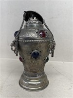 India silver tone ancient scent canister