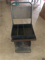 Metal rolling cart with two shelves, top shelves