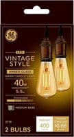 New 2 Pack GE Vintage Edison Style LED Light