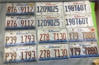 6 pairs Illinois license plates