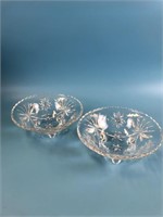 2 Vintage Star of David Footed Candy Dish