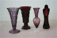 Lot of Purple Vases