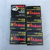 (6) BOXES OF 20 ROUNDS, TULAMMO 7.62 X 39