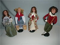 4 Byer Choice Caroler Dolls 1 Lot-12 Days