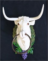 Cast iron bull face towel ring