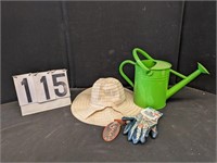 Watering Can, Hat & Gloves
