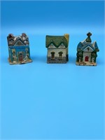 Lot Of 3 Ceramic Trinket Houses