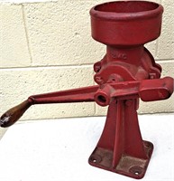 ANTIQUE RED IRON TABLETOP GRINDER 16" TALL