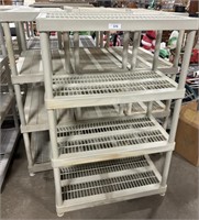 Set of 4 Plastic Utility Shelves.