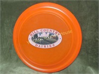 Orange Plastic Hill County Dairies Frisbee Toy
