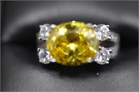 4ct yellow sapphire ring