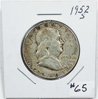 1952-S  Franklin Half Dollar   F