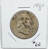 1953-S  Franklin Half Dollar   F