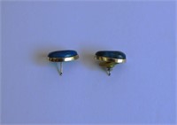 Vintage 14K Gold Lapis Stone Earrings