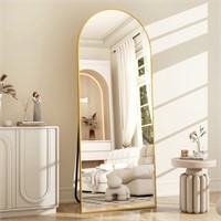 SE6089 Arched Standing Floor Mirror,Gold, 64"x21"