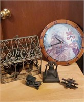 Railroad clock, cast iron collectibles