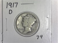 1917-D Mercury Dime