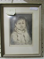 S.A. ROSS COLOURED ETCHING "SAULTEAUX GIRL" A/P