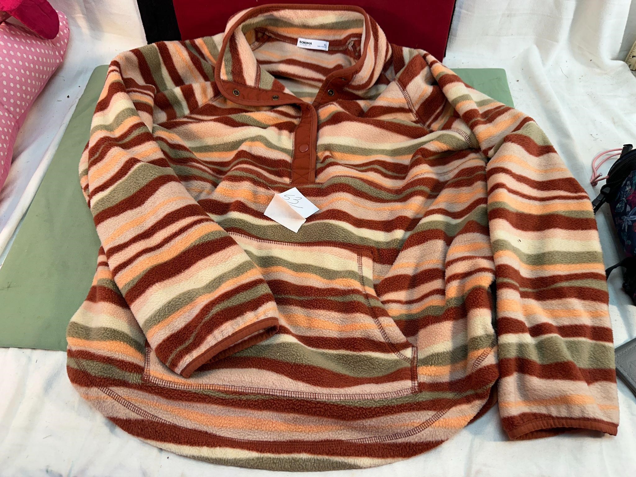 SENOMA XL STRIPED FLEECE PULLOVER