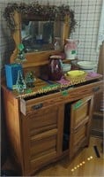 Antique Rustic Primitive Pine Jelly Cupboard