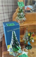 Art Glass Christmas Tree Paper Weights