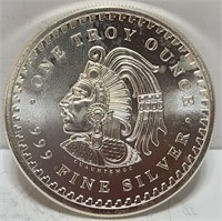 1 Troy oz Silver Round Aztec