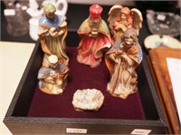 Six porcelain nativity figures