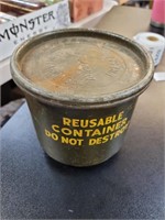 Vintage metal Army container dated 1952