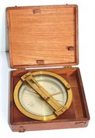 VINTAGE BRASS & GLASS NAUTICAL COMPASS