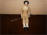 Vintage Porcelain head,arms, feet doll w/ cloth