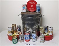 ASSORTED COLLECTIBLE BEER CANS AND TINS