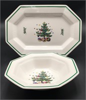 Nikko Christmas Plater and Serving Bowl