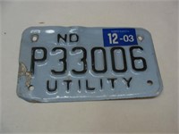 North Dakota Utility Bike License Plate