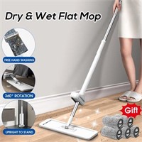 Hands-free Mop Self-Wringing Mop Reusable with 5