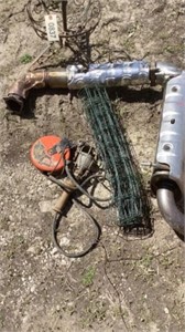 Trouble light, wire fencing, muffler, &