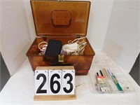Sewing Box w/ Sewing Items